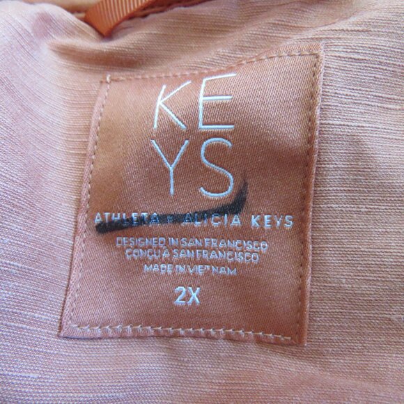 ATHLETA X ALICIA KEYS Enlighten Up Linen Bomber Jacket in Clay Orange - Size 2X - Picture 14 of 15